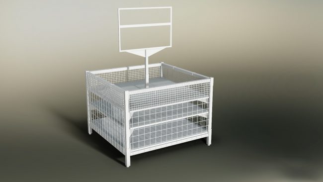 CAP FIXTURES DUMP BIN 3D RENDERING CAP FIXTURES DUMP BIN 3D RENDERING